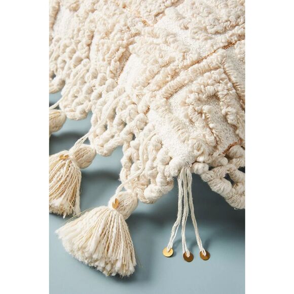 New Anthropologie Tasseled Tero Pillow One Size - Picture 3 of 7